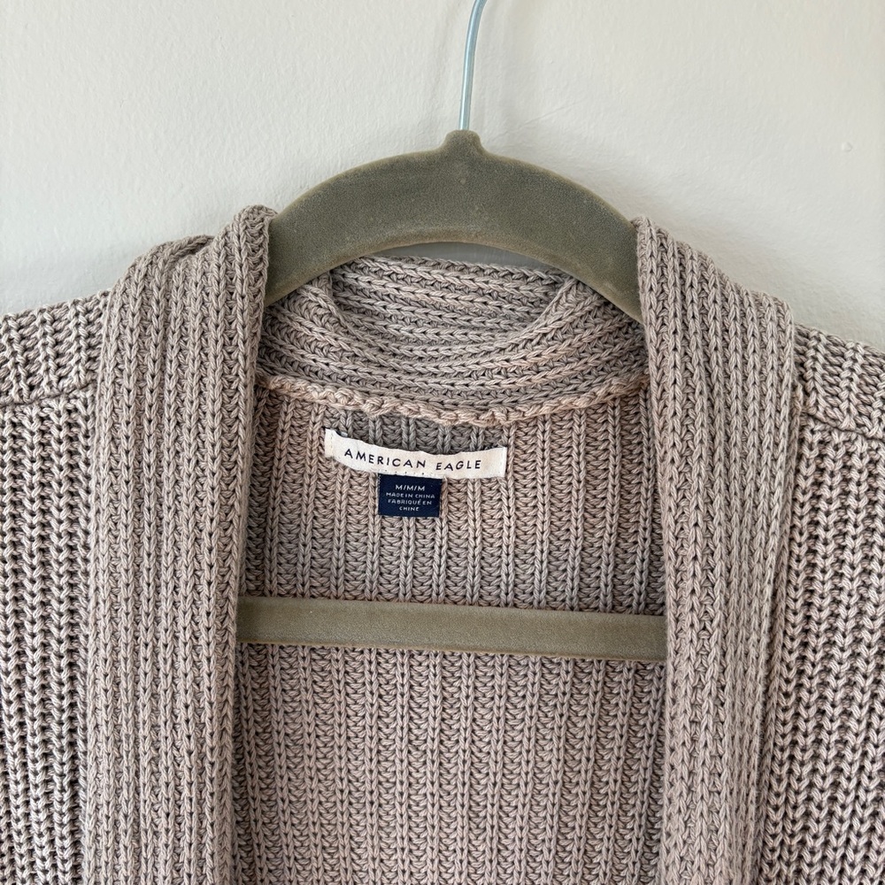 American Eagle Outfitters Taupe Knit Cardigan - Picture 2 of 4